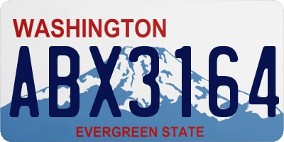 WA license plate ABX3164