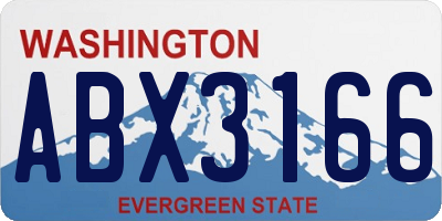 WA license plate ABX3166