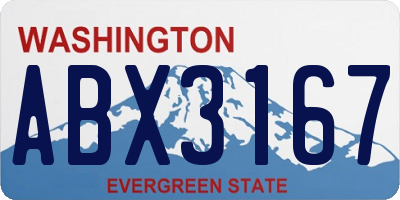 WA license plate ABX3167