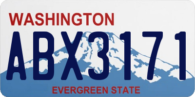 WA license plate ABX3171