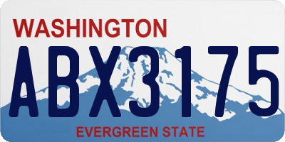 WA license plate ABX3175
