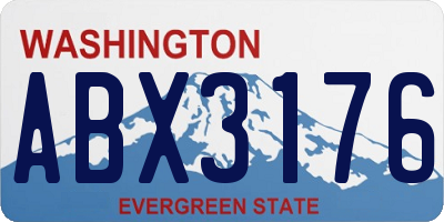 WA license plate ABX3176