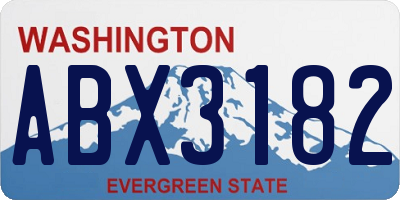 WA license plate ABX3182
