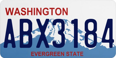WA license plate ABX3184