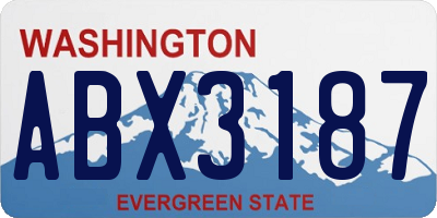 WA license plate ABX3187