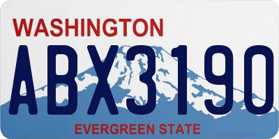 WA license plate ABX3190