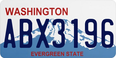 WA license plate ABX3196