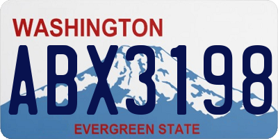 WA license plate ABX3198
