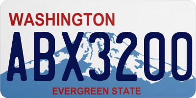 WA license plate ABX3200