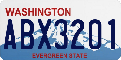 WA license plate ABX3201