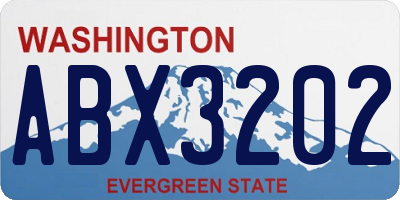 WA license plate ABX3202