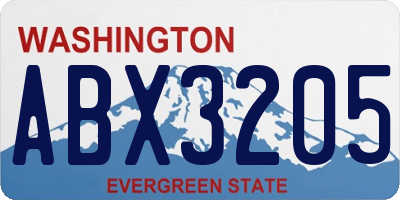 WA license plate ABX3205