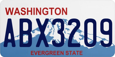 WA license plate ABX3209