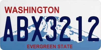 WA license plate ABX3212