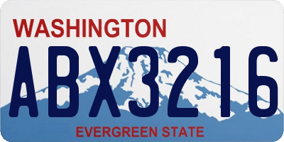 WA license plate ABX3216
