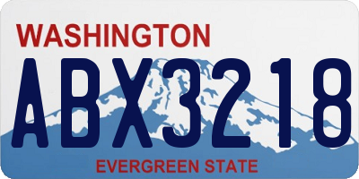 WA license plate ABX3218