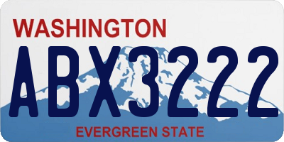 WA license plate ABX3222