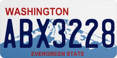 WA license plate ABX3228