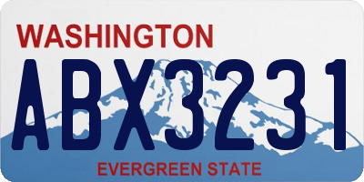 WA license plate ABX3231
