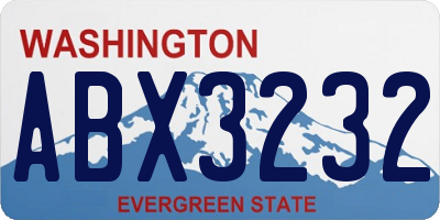 WA license plate ABX3232