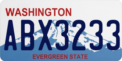 WA license plate ABX3233