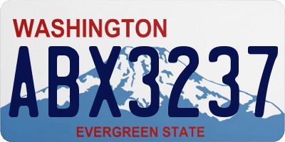 WA license plate ABX3237