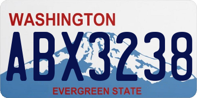 WA license plate ABX3238