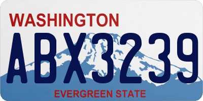 WA license plate ABX3239