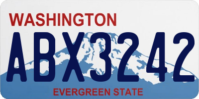 WA license plate ABX3242