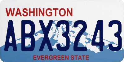 WA license plate ABX3243