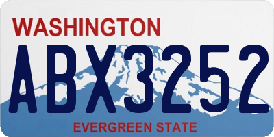 WA license plate ABX3252