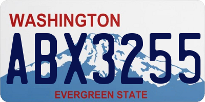 WA license plate ABX3255