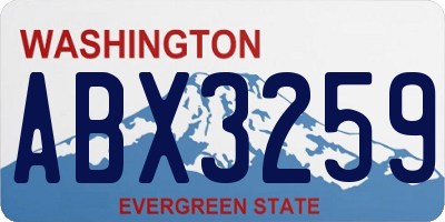 WA license plate ABX3259