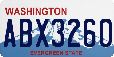 WA license plate ABX3260