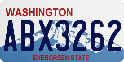 WA license plate ABX3262