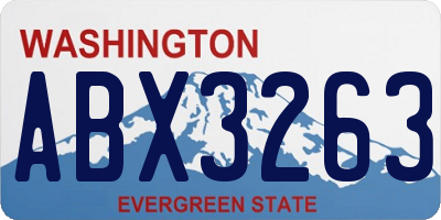 WA license plate ABX3263