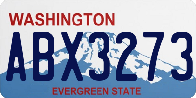 WA license plate ABX3273