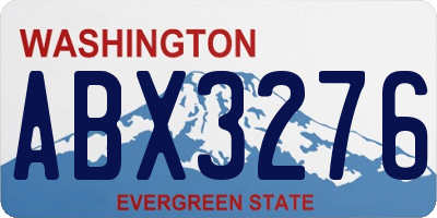 WA license plate ABX3276