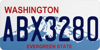 WA license plate ABX3280