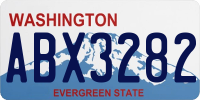WA license plate ABX3282