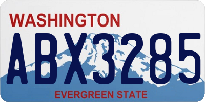 WA license plate ABX3285