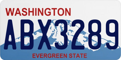 WA license plate ABX3289