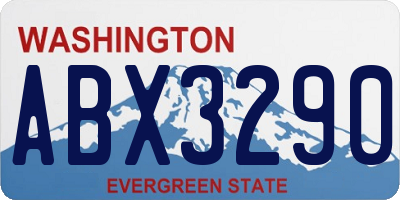 WA license plate ABX3290
