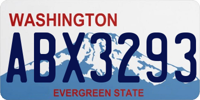 WA license plate ABX3293