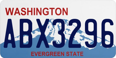 WA license plate ABX3296