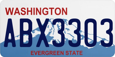 WA license plate ABX3303