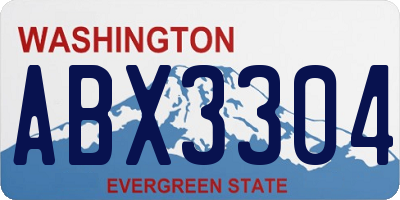 WA license plate ABX3304