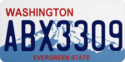 WA license plate ABX3309