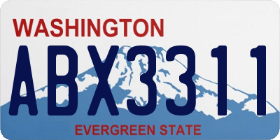 WA license plate ABX3311