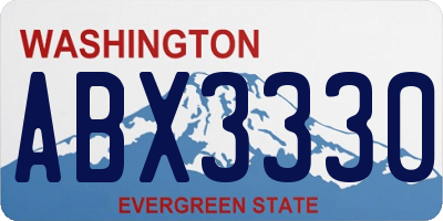 WA license plate ABX3330